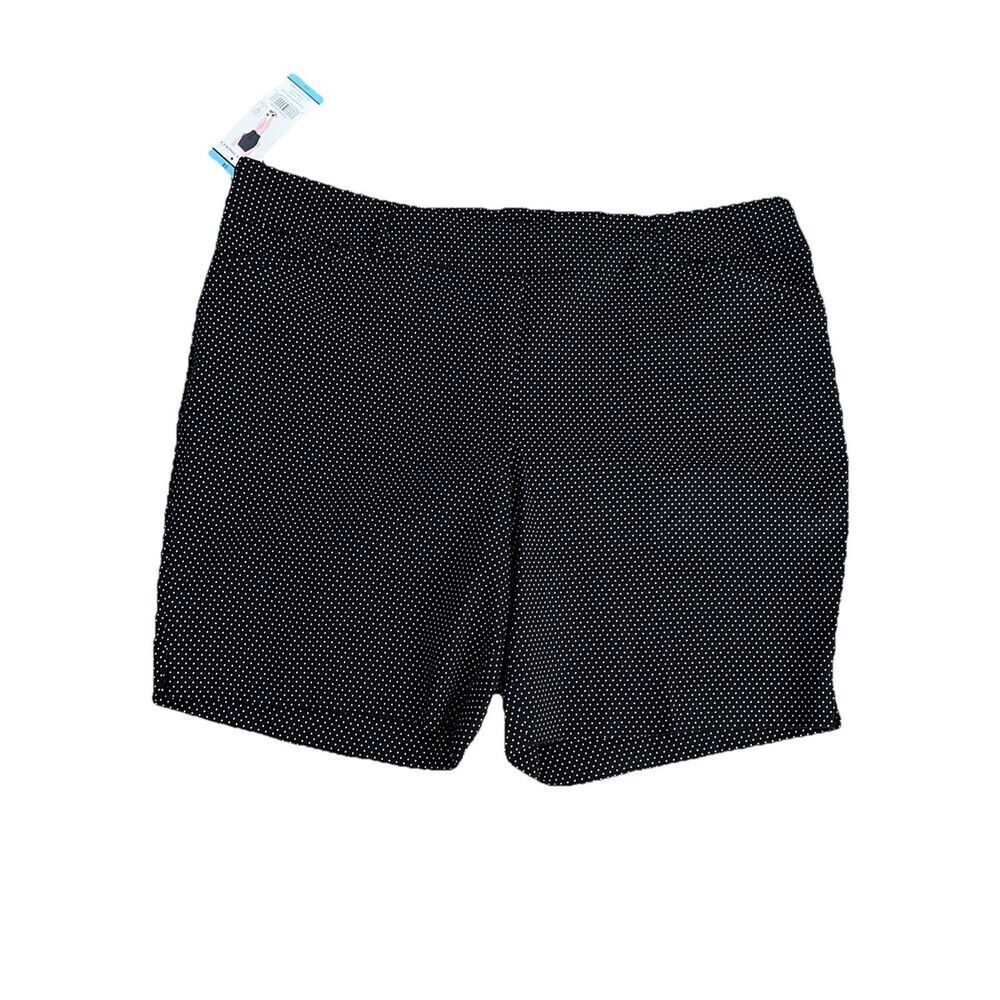 Hillary Radley Shorts 3X Polka Dots Black White